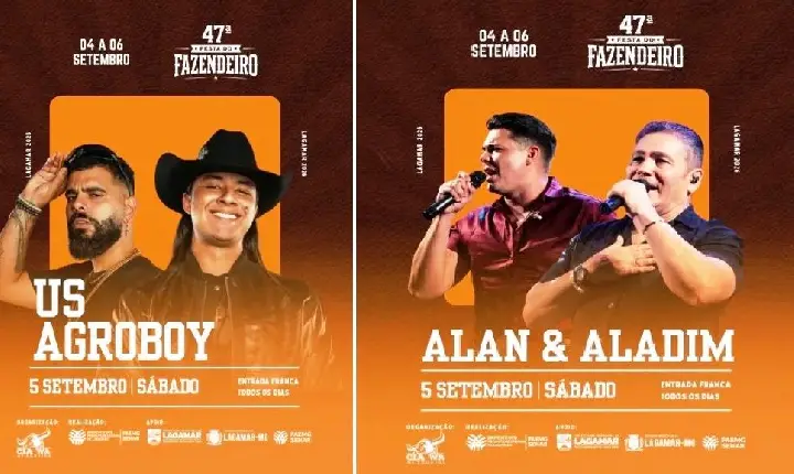 CANCELAMENTO DE SHOW ALTERA PROGRAMAÇÃO ARTÍSTICA DA 47ª FESTA DO FAZENDEIRO DE LAGAMAR
