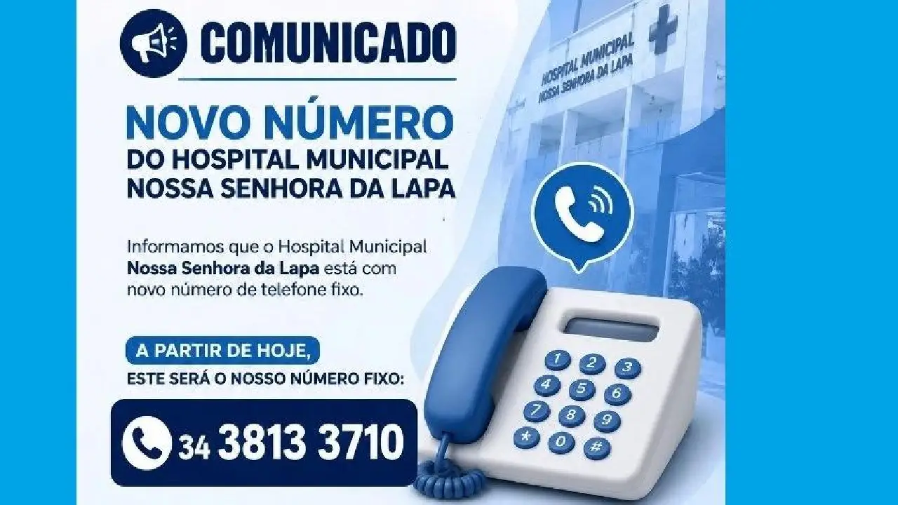 HOSPITAL MUNICIPAL DE VAZANTE DIVULGA NOVO NÚMERO DE TELEFONE FIXO
