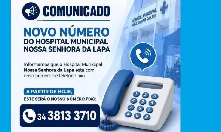 HOSPITAL MUNICIPAL DE VAZANTE DIVULGA NOVO NÚMERO DE TELEFONE FIXO
