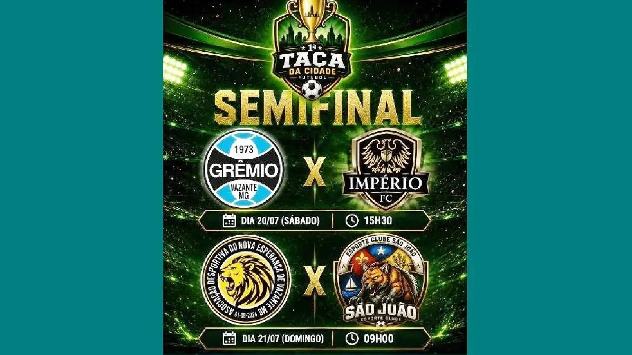 JOGOS FECHAM FASE DE GRUPOS E DEFINEM SEMIFINALISTAS DA 1ª TAÇA CIDADE DE VAZANTE