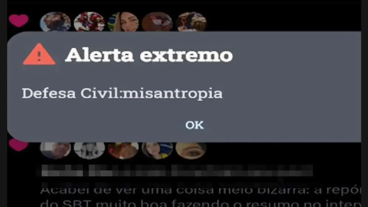 MILHÕES DE PESSOAS RECEBERAM ALERTA FALSO DE ‘MISANTROPIA’ DA DEFESA CIVIL