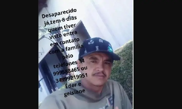 PINTOR DESAPARECIDO É PROCURADO POR FAMILIARES EM VAZANTE