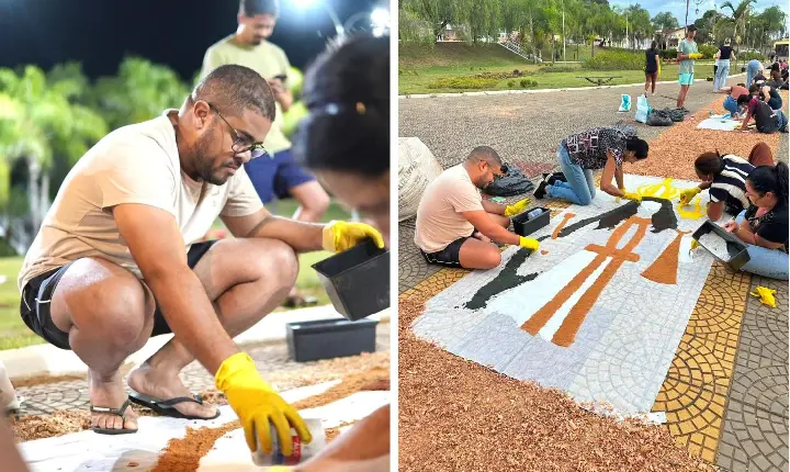 SECRETARIA DE CULTURA MANTÉM TRADIÇÃO DOS TAPETES DE CORPUS CHRISTI EM VAZANTE