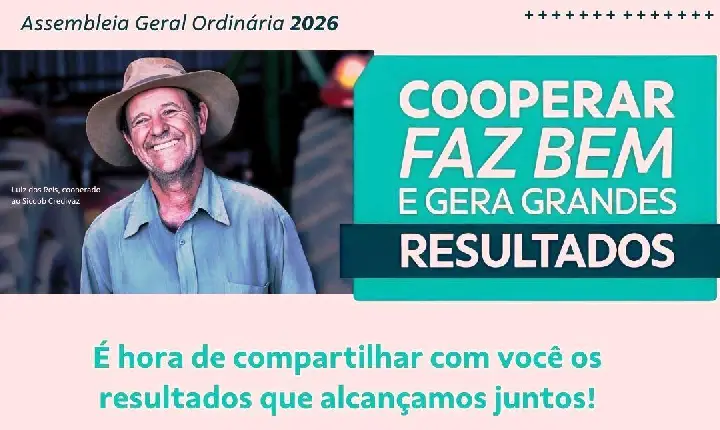 SICOOB CREDIVAZ CONVOCA ASSOCIADOS PARA ASSEMBLEIA GERAL ORDINÁRIA 2026