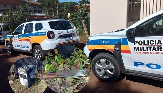 HOMEM EM SURTO AMEAÇA POLICIAIS COM FACÃO E É BALEADO EM PATOS DE MINAS