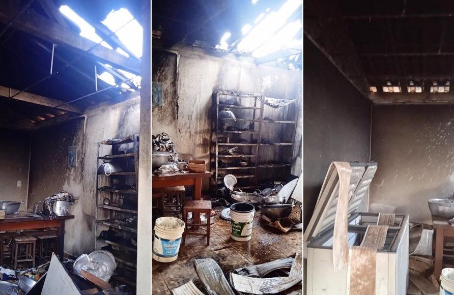 HOMEM ATEIA FOGO EM COZINHA DE IGREJA E CASAS EM DISTRITO DE COROMANDEL