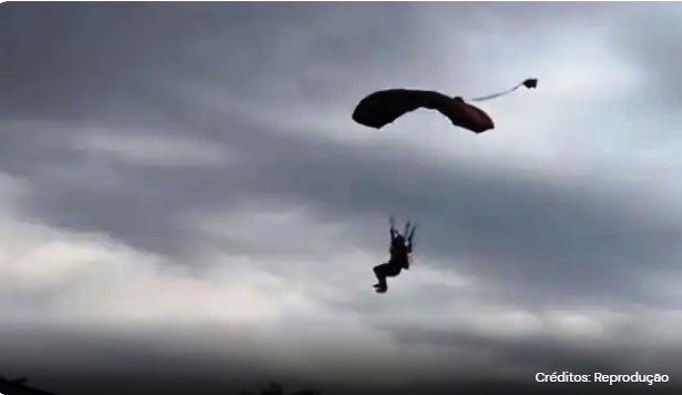 VÍDEO: HOMEM MORRE AO SER ATINGIDO POR PARAQUEDISTA NO INTERIOR DE SÃO PAULO