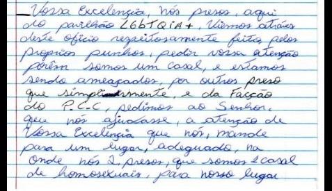 DETENTO ESCREVE CARTA ANTES DE SER ASSASSINADO POR COLEGAS DE CELA EM CARMO DO PARANAÍBA