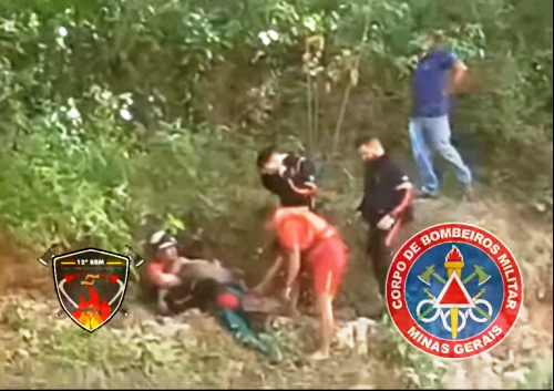 VÍDEO: BOMBEIROS DE PATOS DE MINAS SOCORRE HOMEM EM SURTO QUE SE JOGOU NO RIO