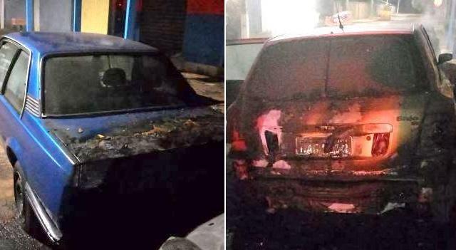 INCÊNDIO CRIMINOSO DESTRÓI DOIS VEÍCULOS EM BAIRRO DE PATOS DE MINAS