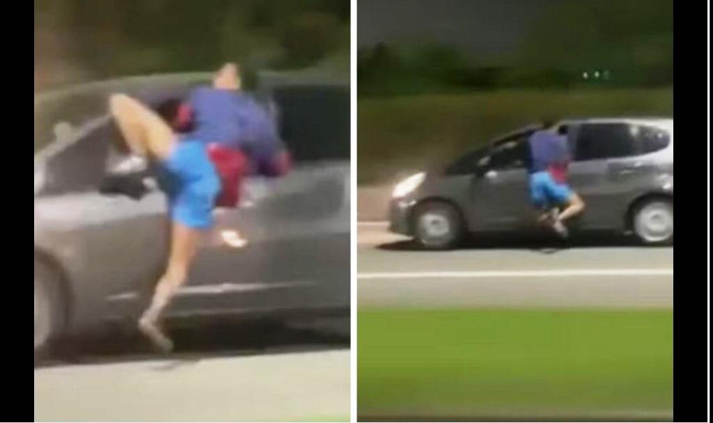 VÍDEO: MOTORISTA ACELERA CARRO COM HOMEM PENDURADO PARA ESCAPAR DE ASSALTO