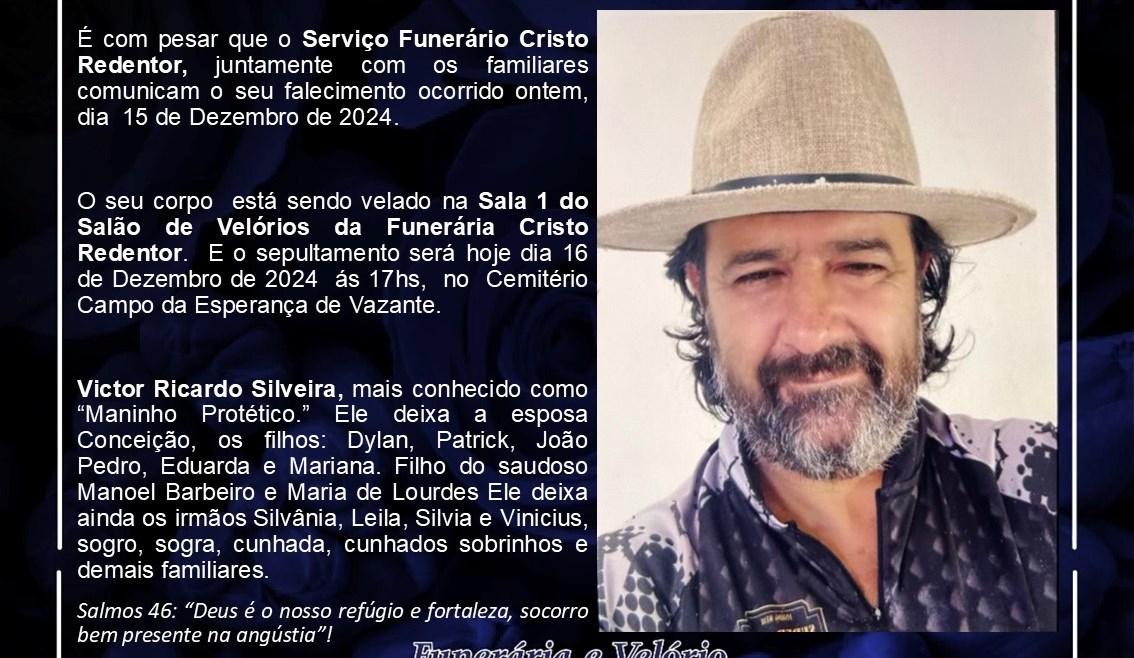 LAMENTAMOS INFORMAR O FALECIMENTO DE VICTOR RICARDO SILVEIRA (MANINHO)