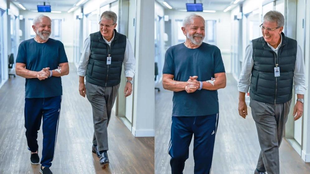 PRESIDENTE LULA DIVULGA VÍDEO CAMINHANDO NO HOSPITAL SÍRIO-LIBANÊS