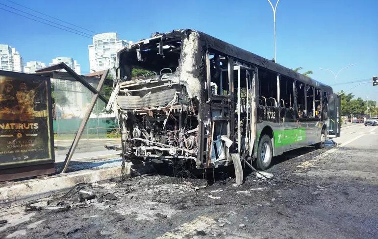 VÍDEO MOSTRA PASSAGEIROS EM DESESPERO SAINDO DO ÔNIBUS ATINGIDO POR DESTROÇOS DE AVIÃO