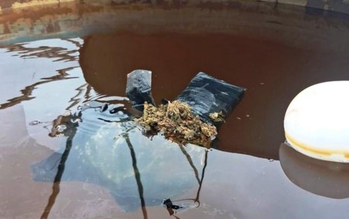 POLÍCIA MILITAR APREENDE TABLETE DE MACONHA APÓS RECEBER DENÚNCIA DE ÁGUA ESVERDEADA