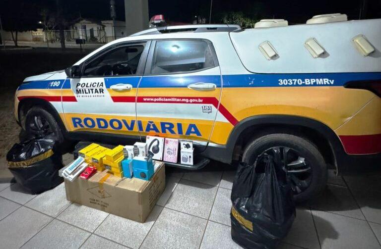 POLÍCIA RODOVIÁRIA DE VAZANTE APREENDE MERCADORIAS SEM NOTAIS FISCAIS EM GUARDA-MOR