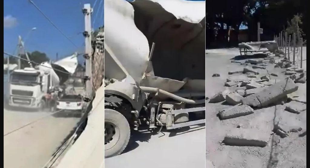 VÍDEO MOSTRA IMPACTO DE EXPLOSÃO IMPRESSIONANTE DE CAMINHÃO BETONEIRA