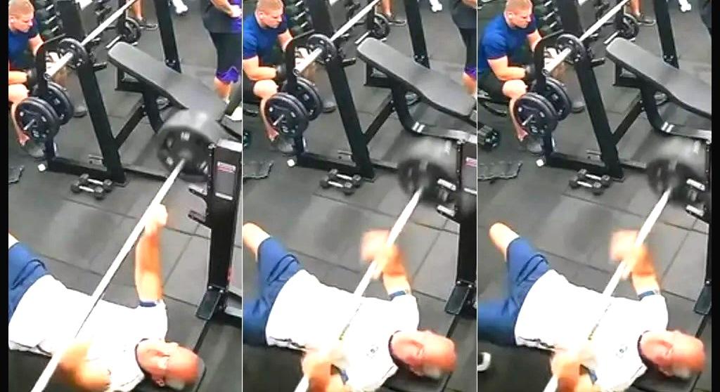 HOMEM MORRE APÓS BARRA DE SUPINO CAIR SOBRE SEU PEITO EM ACADEMIA