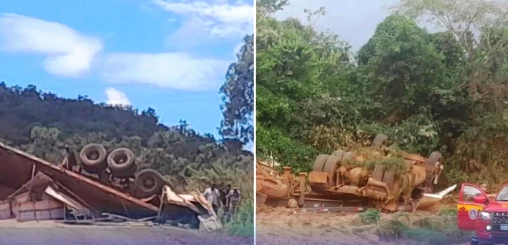 GUARDA-MOR: MOTORISTA MORRE APÓS CAMINHÃO CAPOTAR NA SERRA DA SUL BRASIL
