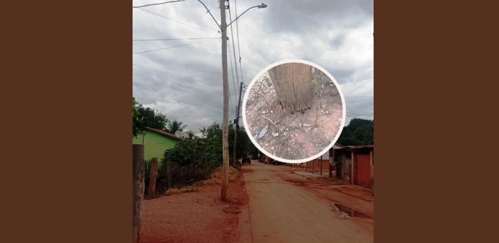 MORADOR ALERTA PARA RISCO DE QUEDA DE POSTES EM COMUNIDADE DE VAZANTE