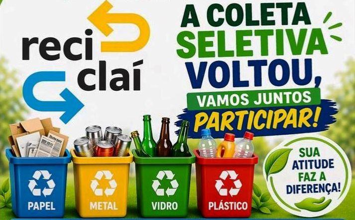 PROGRAMA RETOMA A COLETA SELETIVA DE LIXO RECICLÁVEL EM PARCERIA COM A PREFEITURA DE VAZANTE