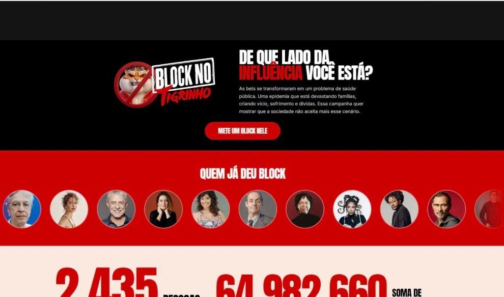 VÍDEO: ARTISTAS PARTICIPAM DA MOBILIZAÇÃO ‘BLOCK NO TIGRINHO’ CONTRA APOSTAS ONLINE