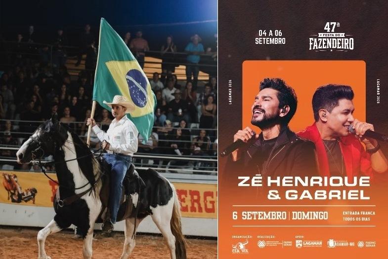 FESTA DO FAZENDEIRO DE LAGAMAR TERMINA HOJE COM A FINAL DO RODEIO E SHOW DE ZÉ HENRIQUE & GABRIEL