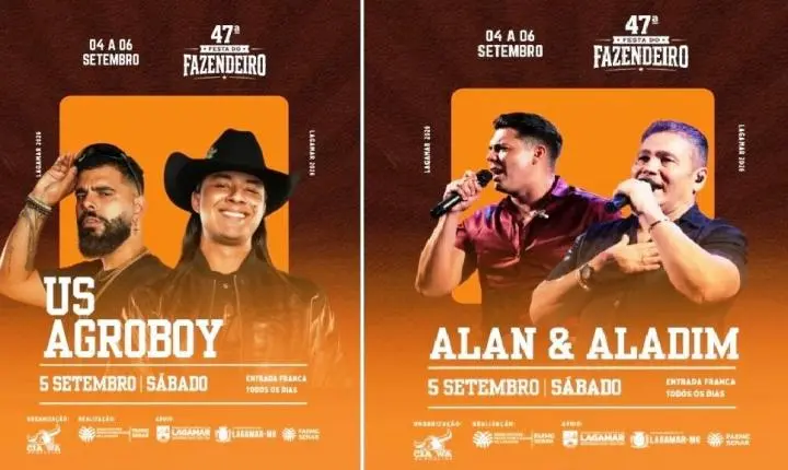 CANCELAMENTO DE SHOW ALTERA PROGRAMAÇÃO ARTÍSTICA DA 47ª FESTA DO FAZENDEIRO DE LAGAMAR