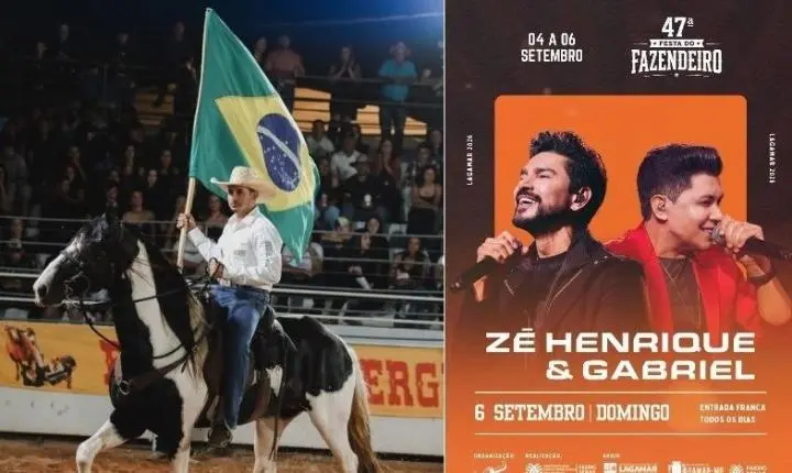 FESTA DO FAZENDEIRO DE LAGAMAR TERMINA HOJE COM A FINAL DO RODEIO E SHOW DE ZÉ HENRIQUE & GABRIEL