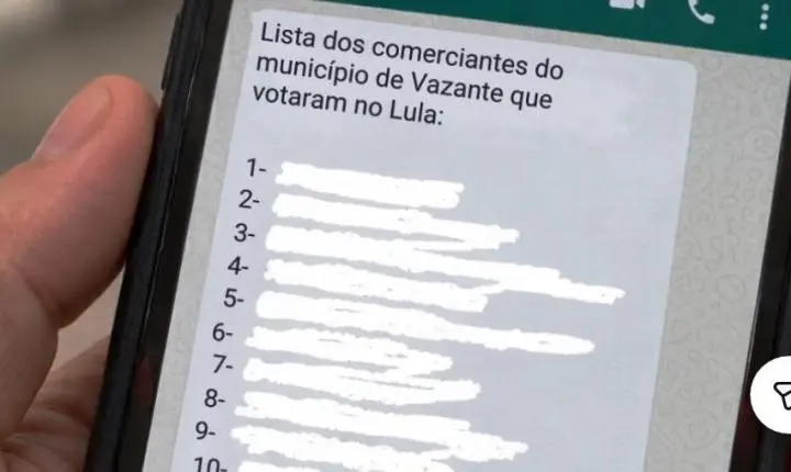 GRUPO DISSEMINA LISTA DE BOICOTE A EMPRESAS E ELEITORES DE LULA EM VAZANTE 