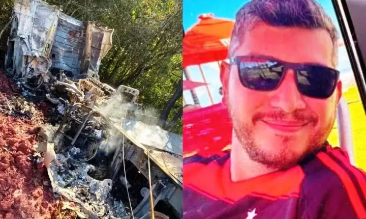 MOTORISTA DE CARRETA MORRE APÓS VEÍCULO TOMBAR E PEGAR FOGO NO MUNICÍPIO DE LAGAMAR