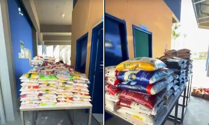 ORGANIZAÇÃO DIVULGA BALANÇO DE ALIMENTOS ARRECADADOS EM JOGO DE VÔLEI EM VAZANTE